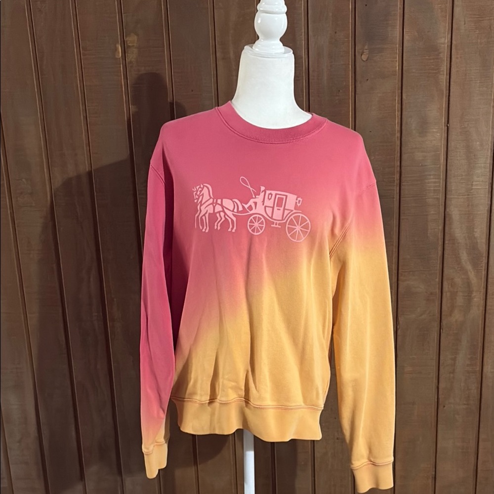 Coach Pink and Orange Ombre Sweatshirt